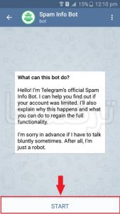 آموزش رفع ریپورت تلگرام با ربات Spam Bot